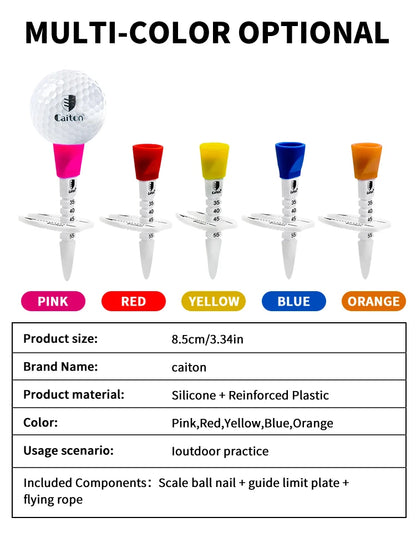 Caiton Cdjustable Golf Tee, Easy Tee, Excellent Durability And Multi-Function, Adjustable Height in 35-55mm/2.17inMulticolor Opt