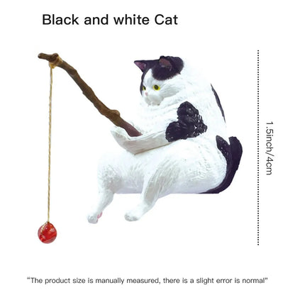 Fish Tank Fishing Cat Hanging Creative Landscape Office Ornaments Fishing Fun Mini Decorative Micro-Landscape