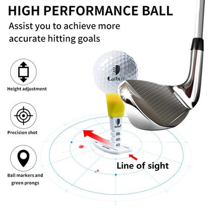 Caiton Cdjustable Golf Tee, Easy Tee, Excellent Durability And Multi-Function, Adjustable Height in 35-55mm/2.17inMulticolor Opt