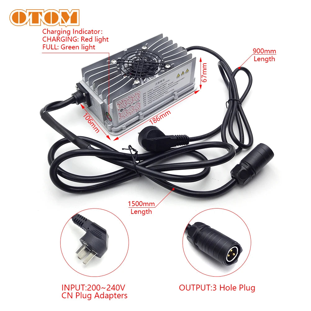 OTOM Motorcycle Sur-Ron Battery Charger 60V 10A Fast Charging Tools For SURRON Light Bee X S Electric Off Road Vehicle Accessory