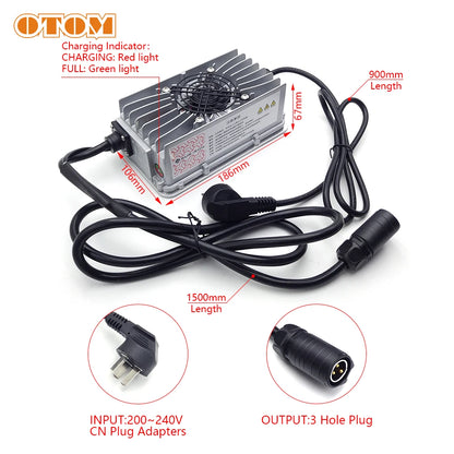 OTOM Motorcycle Sur-Ron Battery Charger 60V 10A Fast Charging Tools For SURRON Light Bee X S Electric Off Road Vehicle Accessory