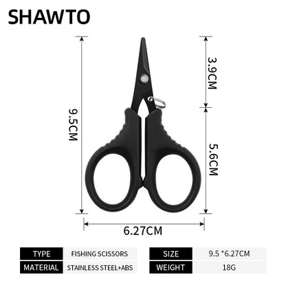 Shawto Titanium Coating Stainless Steel Fishing Scissor Plier Cut PE Braid Line Cutter Plies Carp Fishing Accessories Tools