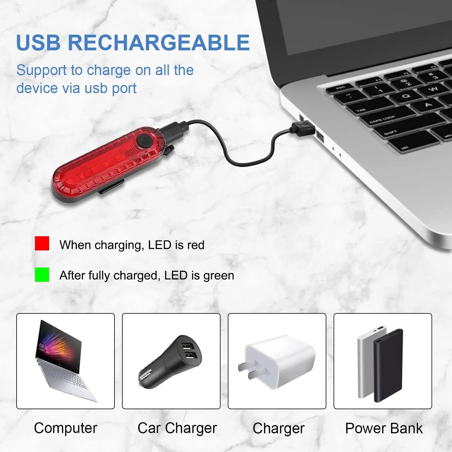 Bicycle Taillight MTB Red Light Bike Rear Light Cycling Warming Safety Lamp USB Rechargeable Led Bike Light Bike Accessories