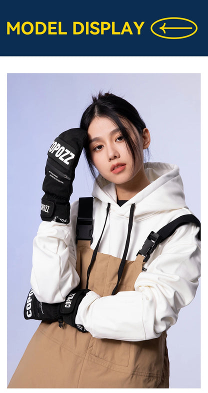 COPOZZ 3M Thinsulate Thick Adult Teenage Professional Snowboard Ski Gloves Windproof Winter Warm Thermal Snow Mittens Snowmobile