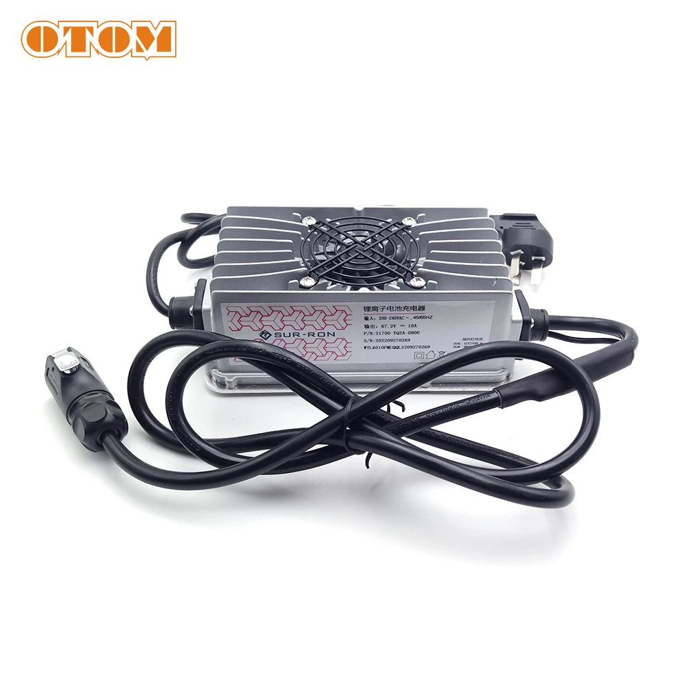OTOM Motorcycle Sur-Ron Battery Charger 60V 10A Fast Charging Tools For SURRON Light Bee X S Electric Off Road Vehicle Accessory