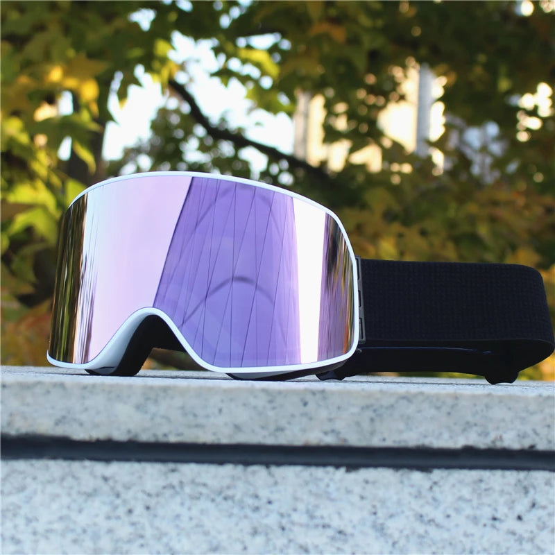 Big Ski Snowboard Goggles Women Men Skiing Eyewear Mask UV 400 Snow Protection Over Glasses Adult Double Anti-Fog Cylindrical