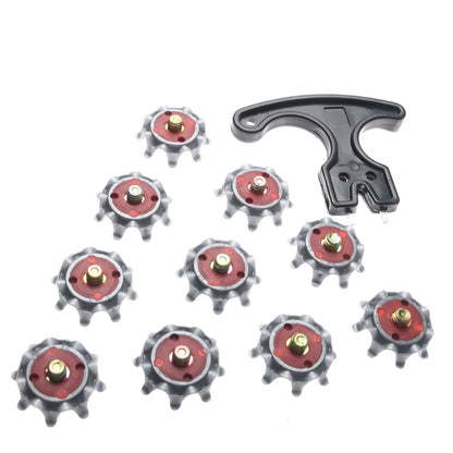 10Pcs Soft Golf Shoe Spikes Metal Thread Studs Replacement Twist Shoe Spikes Replacement Set With Wrench Tool