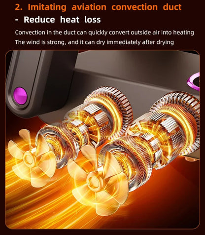 Portable Shoe Dryer Electric Shoe and Boot Dryer 180° Folding Design Smart Display for Shoes Gloves Hats Socks Ski Boots