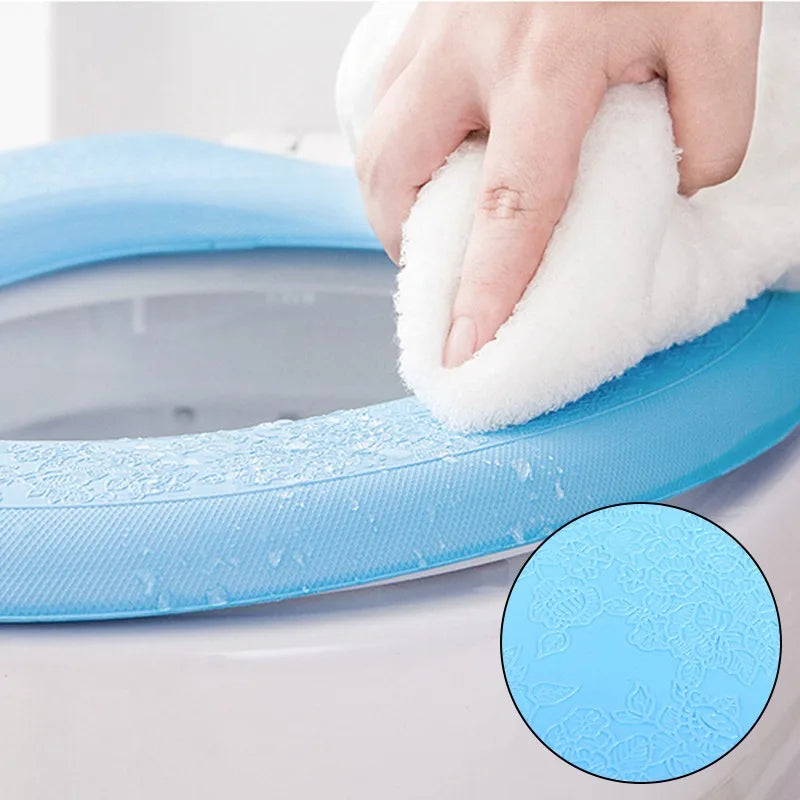Waterpoof Soft Toilet Seat Cover Bathroom Washable Closestool Mat Pad Cushion O-shape Toilet seat Bidet Toilet Cover Accessories
