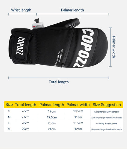 COPOZZ 3M Thinsulate Thick Adult Teenage Professional Snowboard Ski Gloves Windproof Winter Warm Thermal Snow Mittens Snowmobile