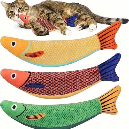 Cat Toy 3D Simulation Fish Catnip Toys Interactive Plush Kitten Cat Toy Pet Chew Bite Toys For Cats Pillowfish Pet Supplies