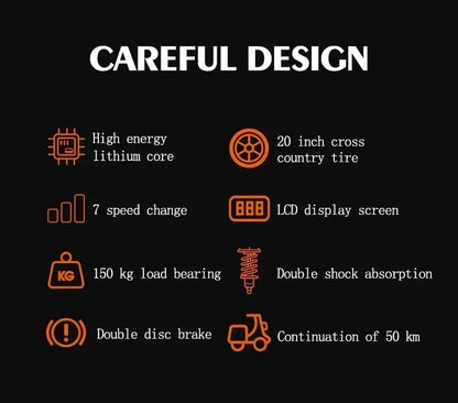 Upgraded Mode V20 Electric Bicycle 1000W 15AH Ebike 20 Inch Fat Tire Electric City Mountain Bike Unisex Electric Bike