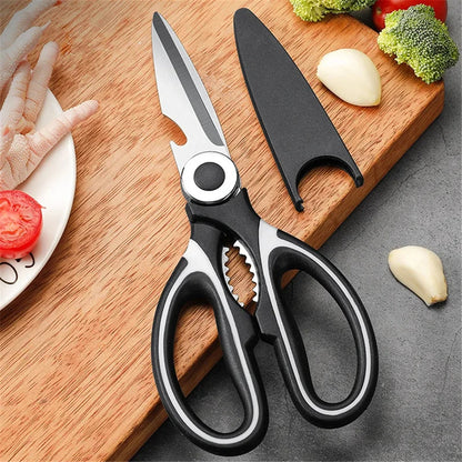 Multifunctional kitchen scissors Household fish cutting meat scissors Stainless steel scissors Kitchen Gadgets Utility