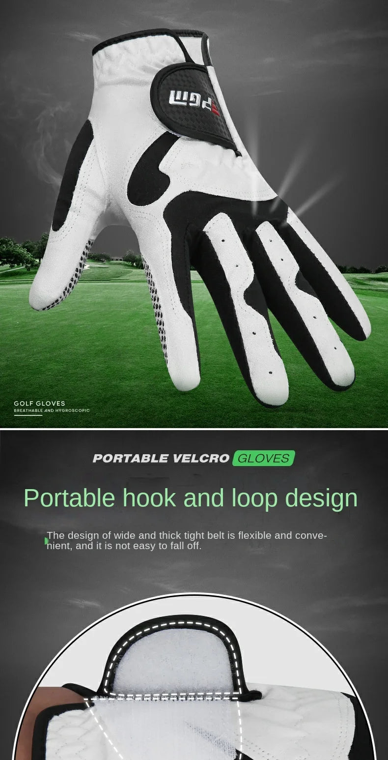 PGM Professional Golf Gloves Microfiber Cloth Fabric Breathable Non-Slip Gloves Club Swing Putting Training Gloves