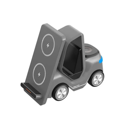 Small Forklift Wireless Charger Fast Charging Charging Station 3 in 1 High Speed Charger Base Stand for Cell Phone IWatch Airpod