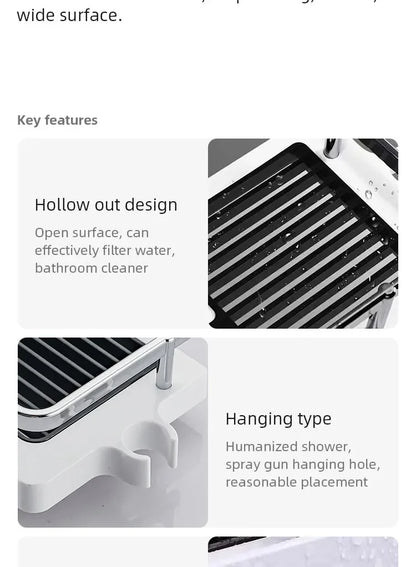 Shower Shelf Home Bathroom Lift Bracket Without Holes Bathroom Shower Rod Tray Home Storage Shelves & Racks arrangement