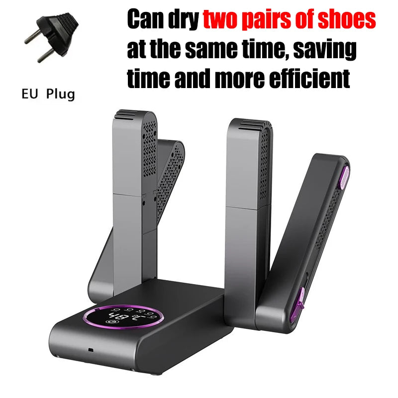 Portable Shoe Dryer Electric Shoe and Boot Dryer 180° Folding Design Smart Display for Shoes Gloves Hats Socks Ski Boots