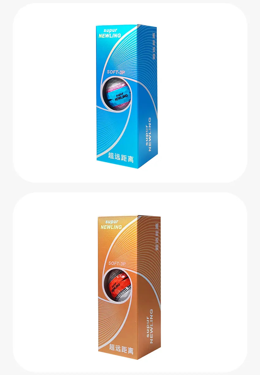 3pcs/box Supur NEWNING Golf Games Ball Three layer Ball for Professional Competition Game Gift for Golfers 4 Colors
