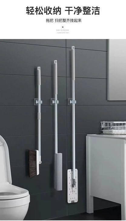 Household Bathroom Hole-free Mop Rack Broom Holder Holder Broom Storage Rack Seamless Transparent Mop Hanger
