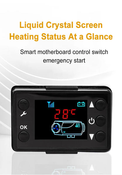 2KW Car Heater Diesel Air Heater 12V/24V /220V With Silencer Remote Control Truck Boat Bus RV Trailer Air Diesel Parking Heater
