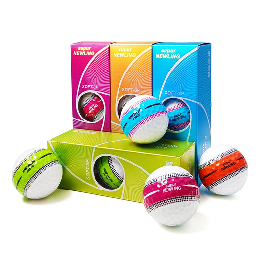 3pcs/box Supur NEWNING Golf Games Ball Three layer Ball for Professional Competition Game Gift for Golfers 4 Colors