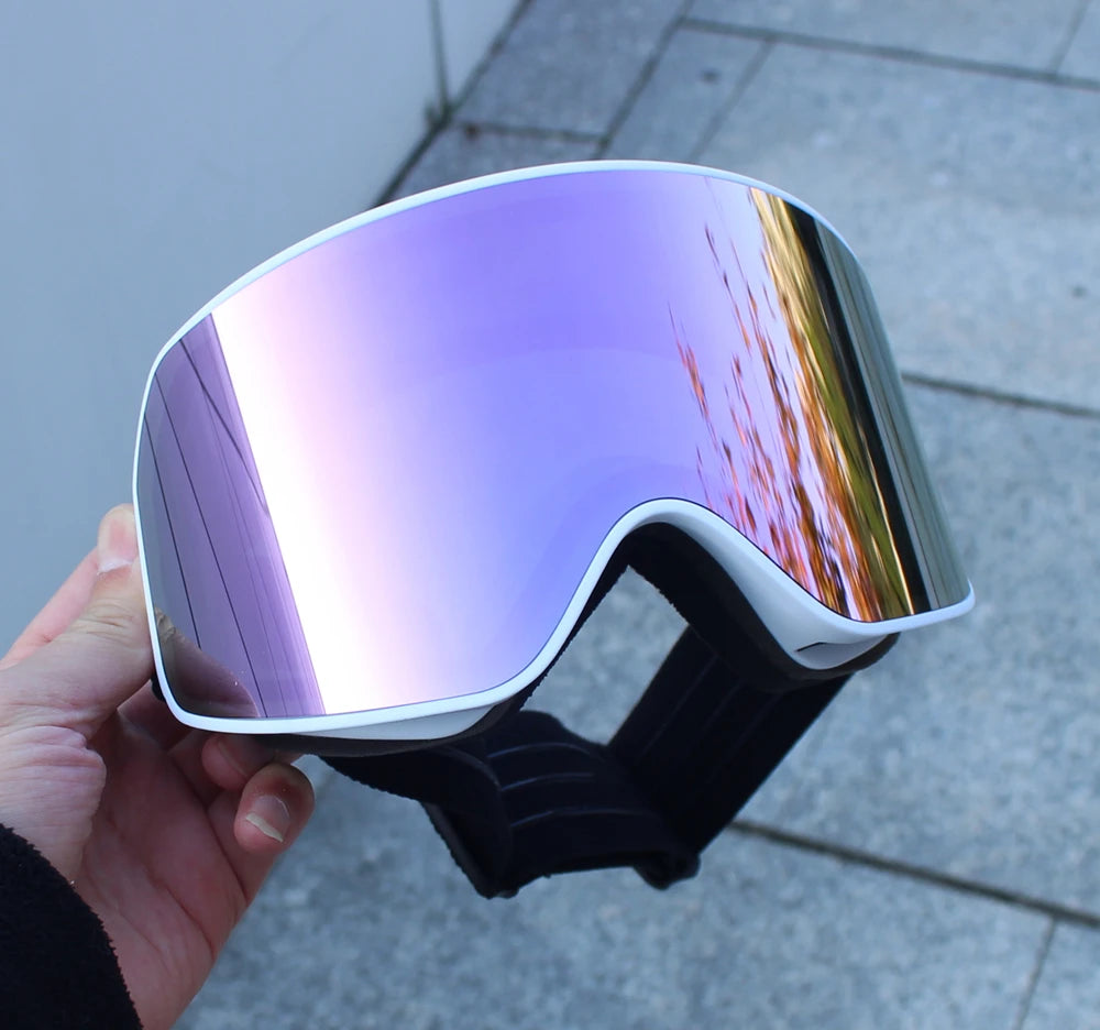 Big Ski Snowboard Goggles Women Men Skiing Eyewear Mask UV 400 Snow Protection Over Glasses Adult Double Anti-Fog Cylindrical