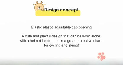 Animal Ear Ski Helmet Cover Bear Cat Ear Skiing Warmer Comfortable Soft Fleece Winter Warm Skiing Head Warmer Ski Accessories