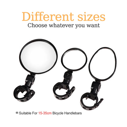 2PCS Bicycle Rearview Mirror 360 Degree Adjustable Rotatable Universal Cycling Handlebar Rear View Mirrors for MTB Road Bike