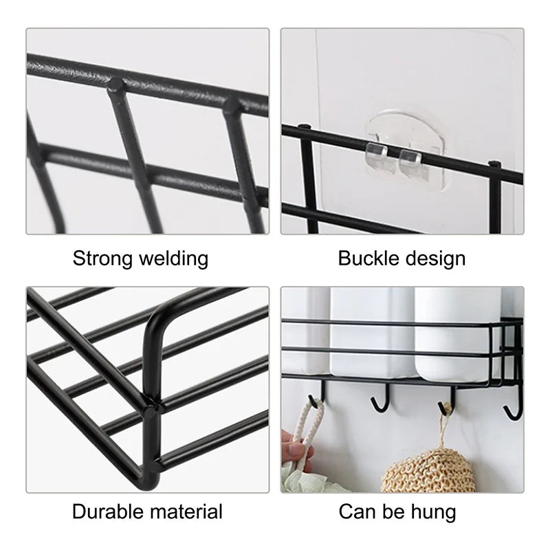 Bathroom Shelf Kitchen Organizer Shelves Corner Frame Iron Shower Caddy Storage Rack Shampoo Holder For Bathroom Accessories