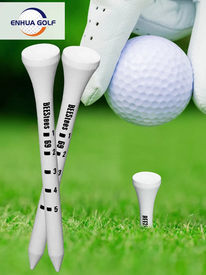 Golf Tees 70mm Wood 100 PCS Professional White Wooden Striped Digital Scale Golf Tees 83mm White Golf Wood Tee Golf Accesories