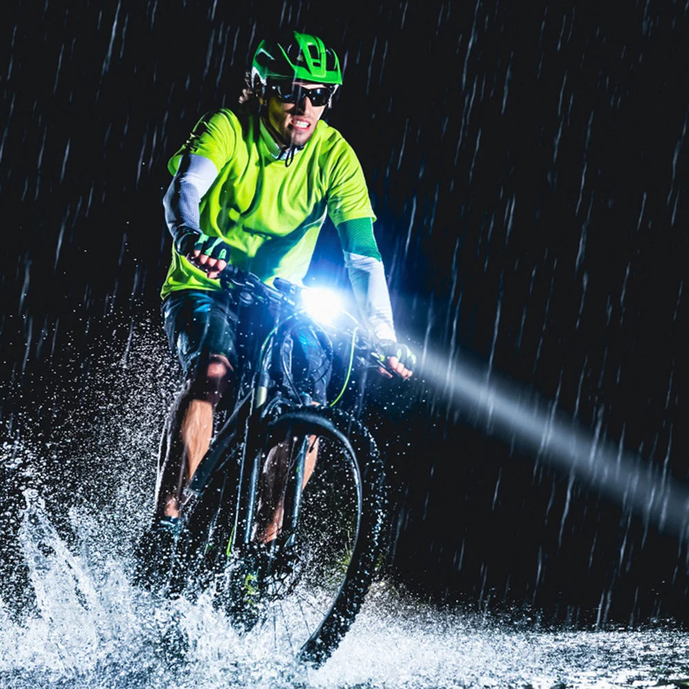 Solar Bike Front Light USB Rechargeable Super Bright Bike Light Power Display High Brightness Bike Flashlight for Night Riding