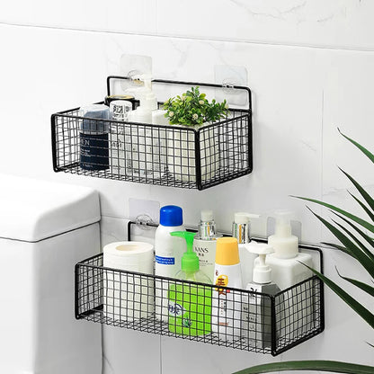 Living Room Bedroom Kitchen Storage Rack Bathroom Wall-Mounted Storage Rack (No Drilling Required)