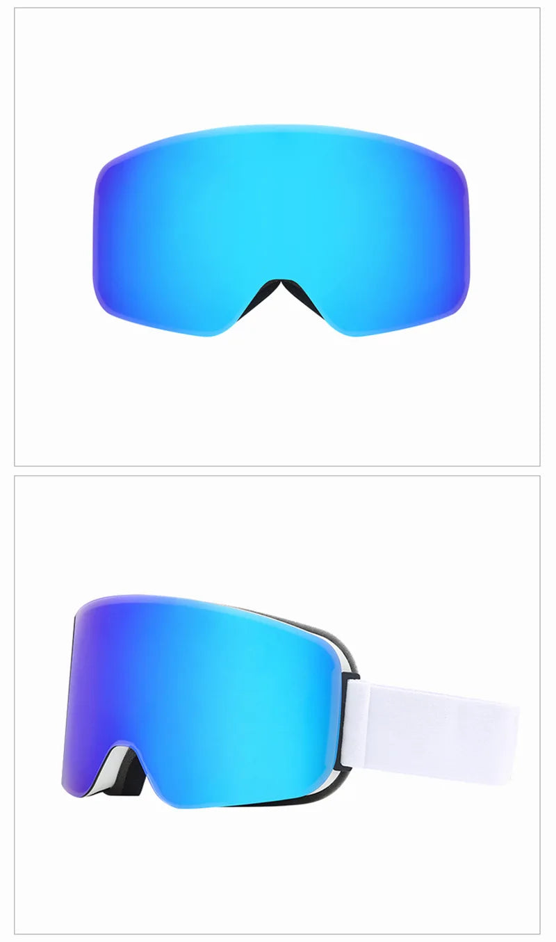 Big Ski Snowboard Goggles Women Men Skiing Eyewear Mask UV 400 Snow Protection Over Glasses Adult Double Anti-Fog Cylindrical