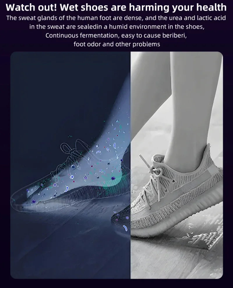 Portable Shoe Dryer Electric Shoe and Boot Dryer 180° Folding Design Smart Display for Shoes Gloves Hats Socks Ski Boots
