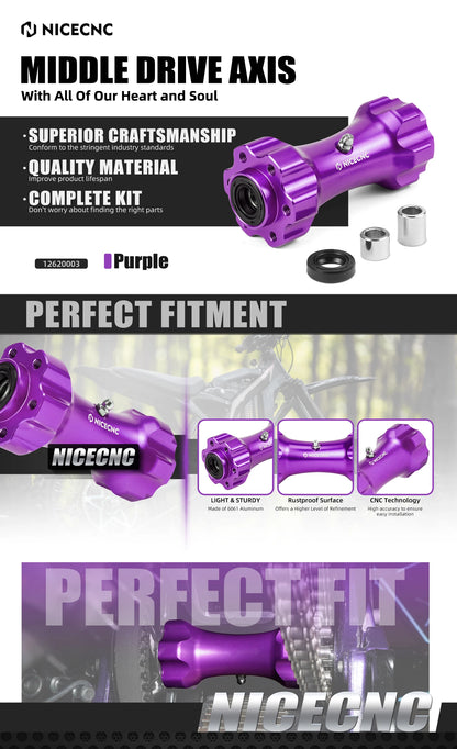 NICECNC For Surron Light Bee X Electric Motorcycle Middle Drive Axis Transmission Shaft For Sur-Ron Light Bee S Segway X160 X260