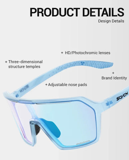 SCVCN Color Photochromic Cycling Glasses UV400 Sunglasses for Men Women Driving Glasses MTB Road Bike Sport Eyewear Running