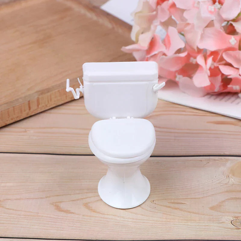 Dollhouse Furniture Vintage Bathroom Toilet Miniature Toys Dolls Accessories