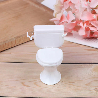 Dollhouse Furniture Vintage Bathroom Toilet Miniature Toys Dolls Accessories