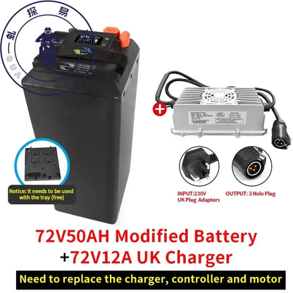 For Light Bee X Segway X160 X260 Battery Large Capacity Bluetooth 72V50AH 60V65AH Direct Replacement Ant BMS Dirtbike Battery