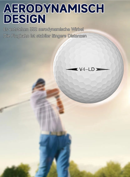 Caiton Pro Golf Balls - 4 Layers, DuPont Surlyn, Adds 30 Yards, Tournament Performance, Great Feel (12/6/3 Pack)