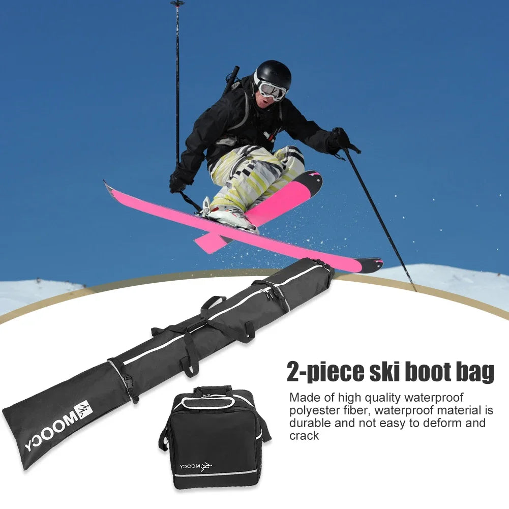 2PCS/set Ski Bag & Boot Bag Padded Waterproof Skis Storage Bag for Travel Fit Skis Up to 200 cm and Boots Up to US Size 13 스키 백