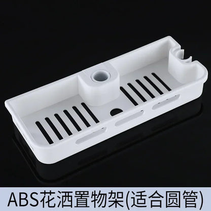 Shower Shelf Home Bathroom Lift Bracket Without Holes Bathroom Shower Rod Tray Home Storage Shelves & Racks arrangement
