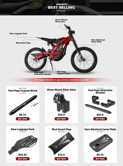 For Surron X Direct Light Bee X Mount Double Shoulde Stem Riser Scooter Dirt Bike Off-Road For Segway CNC Motorcycle Accessories