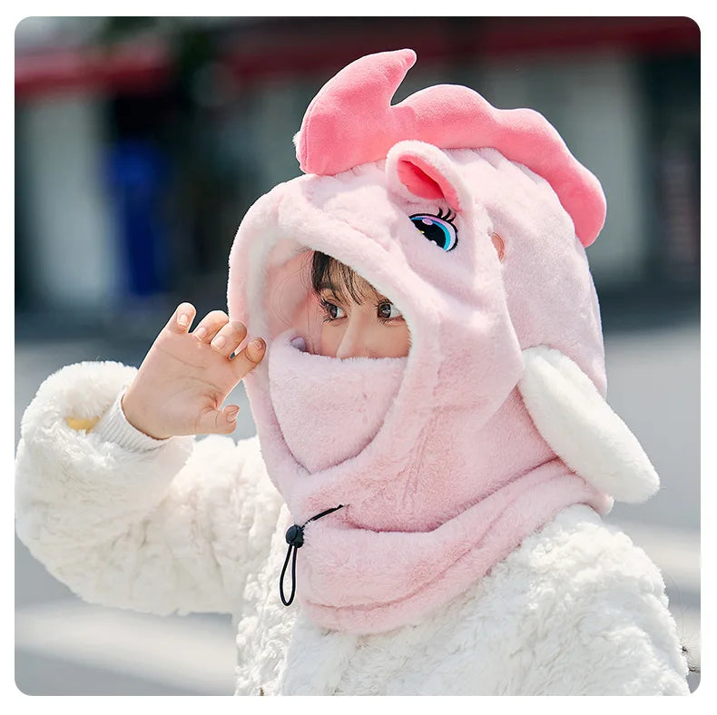 Unicorn Ski Helmet Cover Cartoon Neck Warmer Winter Hat Comfortable Skiing Head Warmer Cute Ski Helmet Hood Ski Accesories
