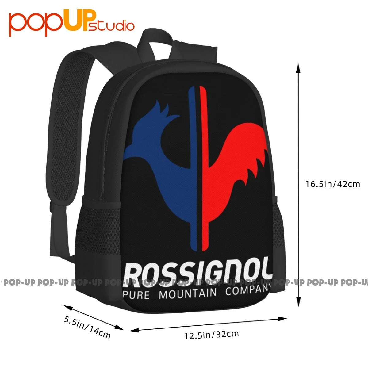 Rossignol Ski Logo R Pure Mountain Company Backpack Large Capacity Bookbag Schoolbag Sports Bag Large Capacity