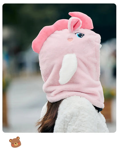 Cute Beautiful Cartoon Ski Helmet Cover Comfortable Soft Cycling Skiing Helmet Hat Lovely Winter Warm Plush Cap for Girl Women