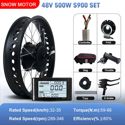 Electric Bicycle Fat Tire 20/24/26Inch 4.0 Tyre 36V 48V 500W Brushless Gear Front Wheel Hub Motor For Snow Ebike Conversion Kit