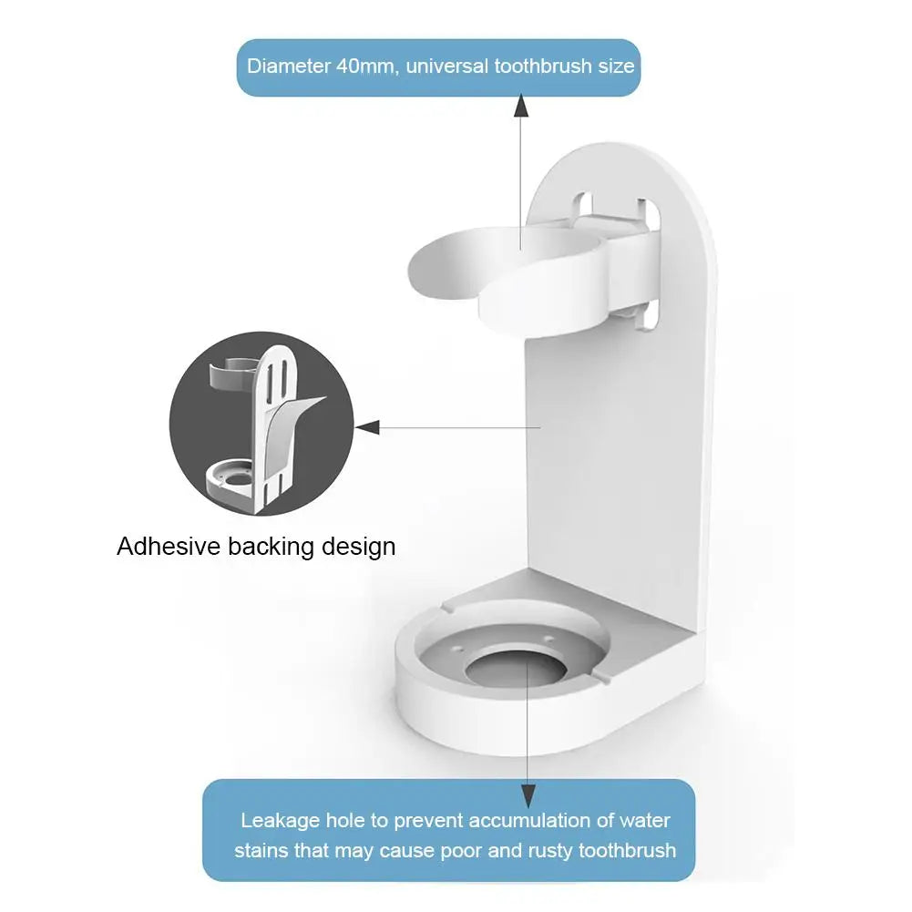 Wall-Mounted Electric Toothbrush Holder Plastic Tooth Hook Razor Rack Storage Space Shelf Bathroom Home Accessories Saving V9P0