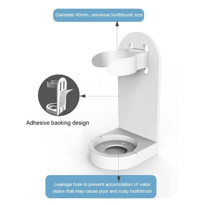 Wall-Mounted Electric Toothbrush Holder Plastic Tooth Hook Razor Rack Storage Space Shelf Bathroom Home Accessories Saving V9P0