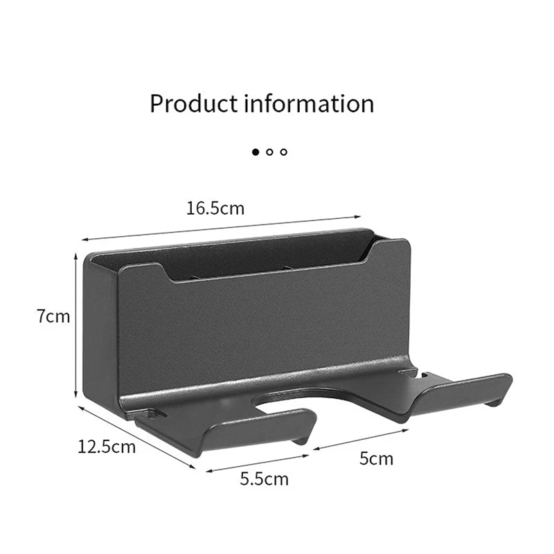 Hair Dryer Holder Wall Mounted Wall Dryer Cradle White Black GreyHairdryer Blow Dryer Organizer For Bathroom Bathroom Shelves